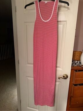 west loop Red and White Striped Tank Maxi Dress